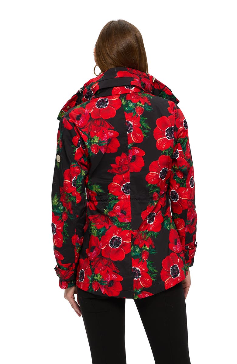 GORSKI Lightweight Zip Jacket, Concealed Hood, Alternate, color, Black Poppy