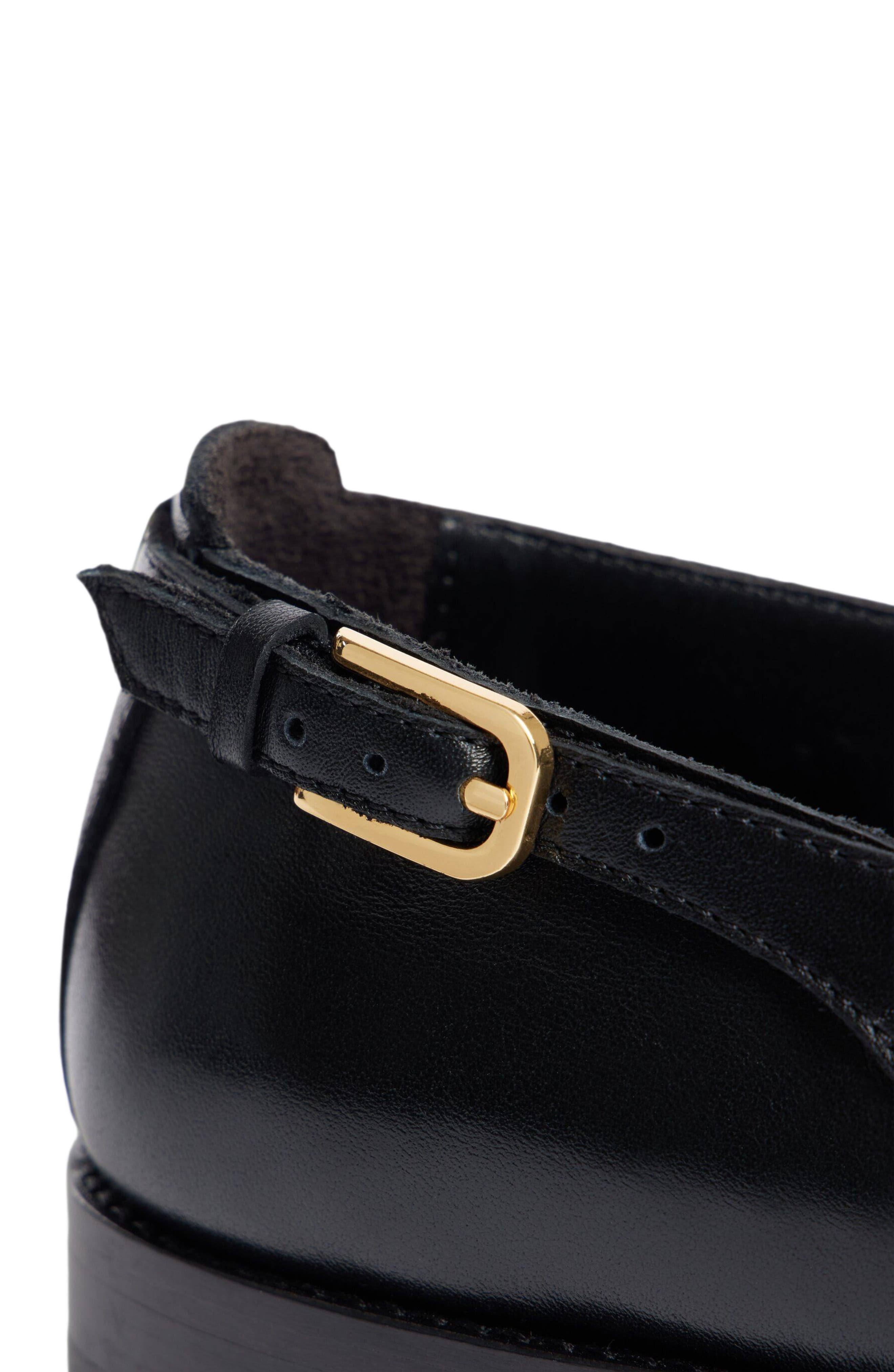 Leather buckle loafers, Alternate, color, Black