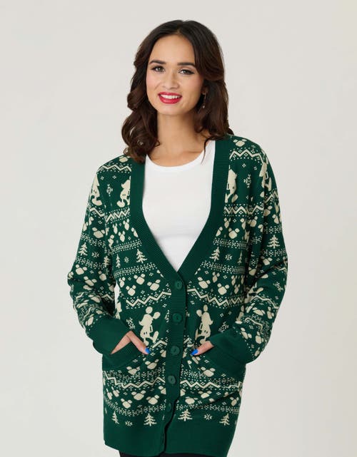 Unique Vintage Printed Knit Long Cardigan In Green