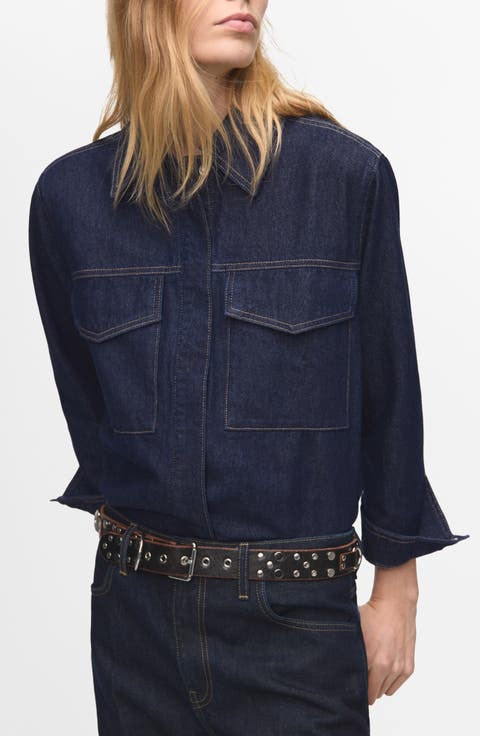 Western Denim Snap-Up Shirt