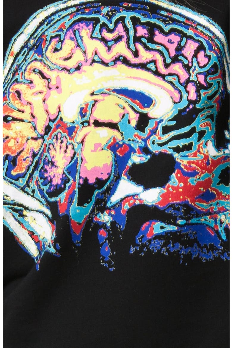 Brain Graphic Sweatshirt, Alternate, color, BLACK