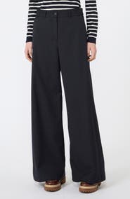 Weekend Max Mara Bravo Pinstripe Wide Leg Virgin Wool Blend Pants