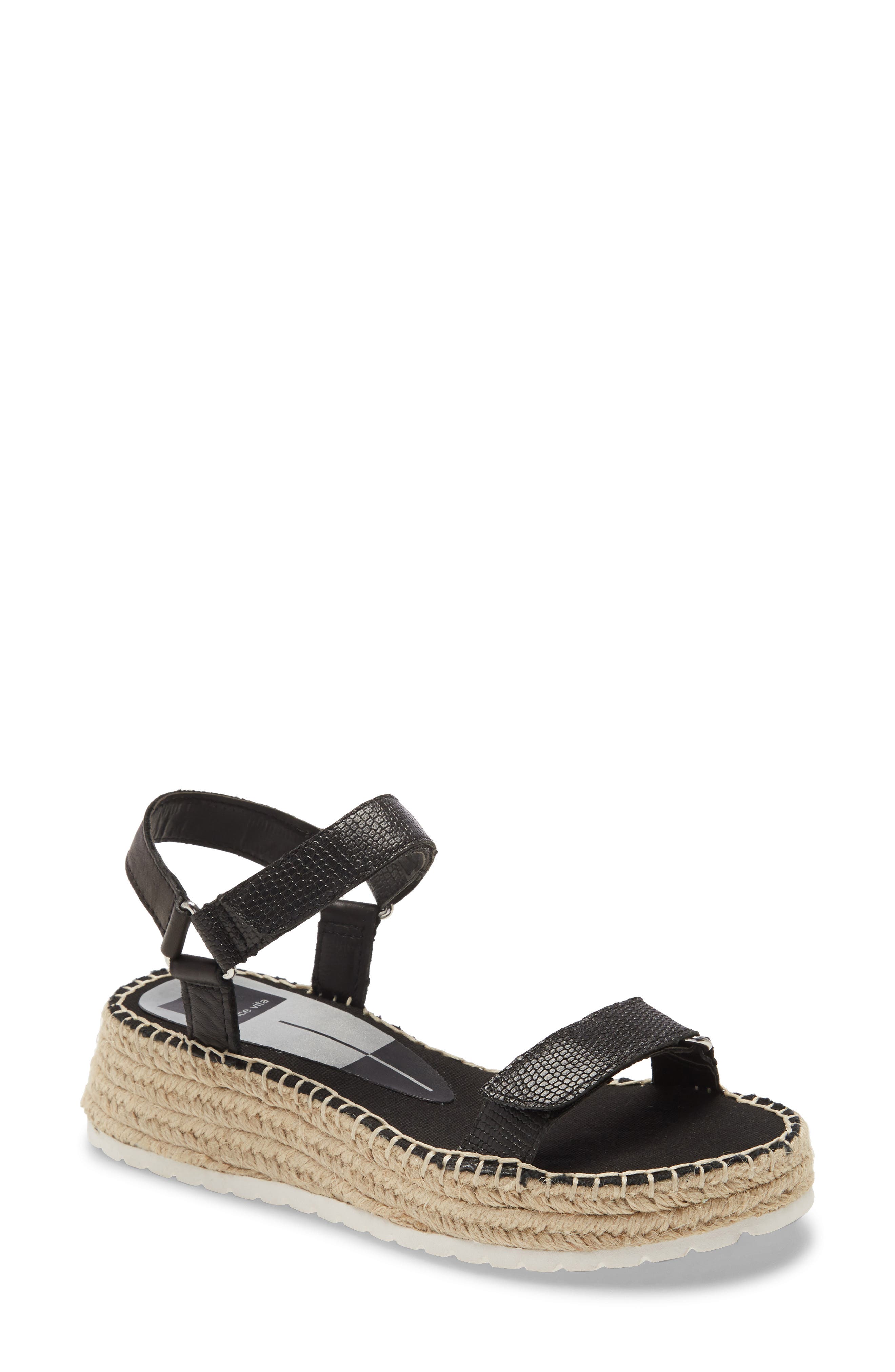 Myra Espadrille Wedge Sandal, Main, color, BLACK