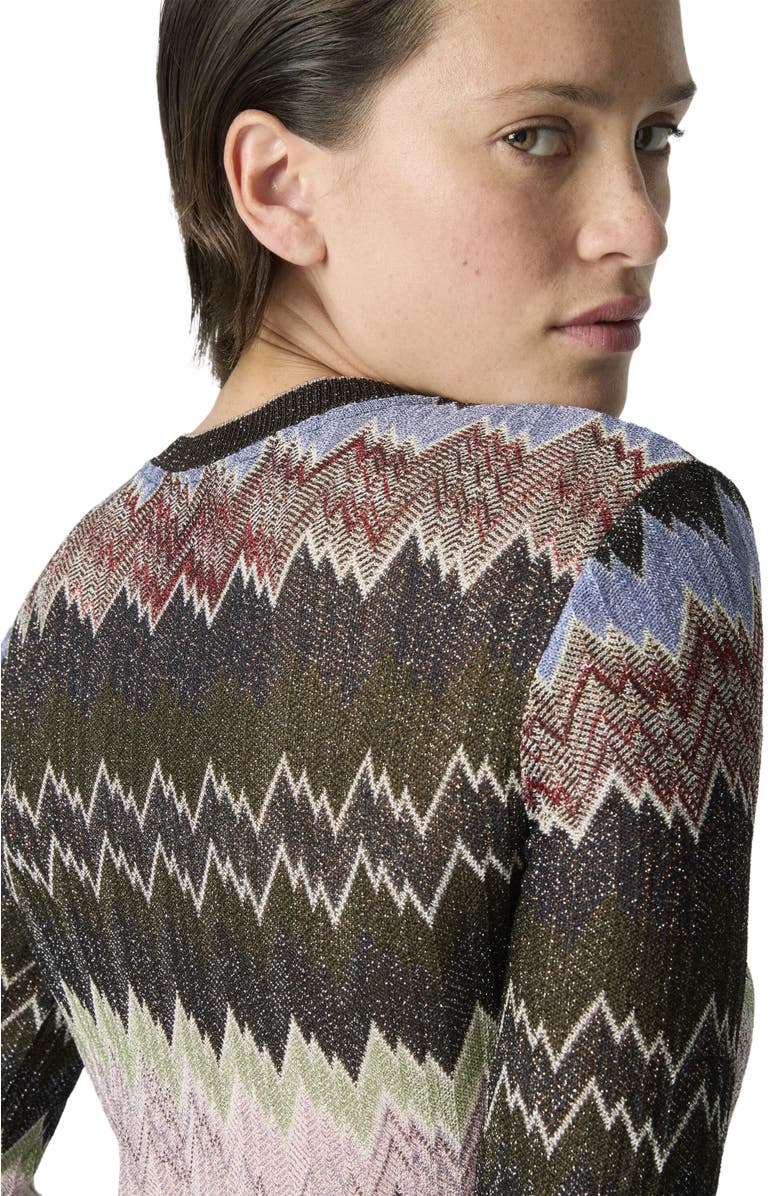 Missoni Viscose Lamé Snake-pattern Gown, Alternate, color, Green& Brown