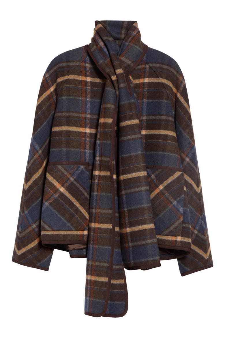 Martine Dickey Scarf Coat, Main, color, NAVY MULTI