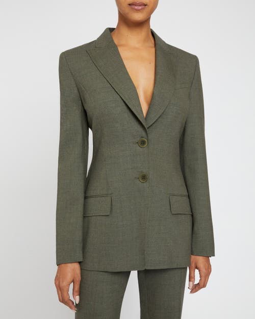 Santorelli Erinca Single-breasted Stretch Wool Blazer In Deep Sage
