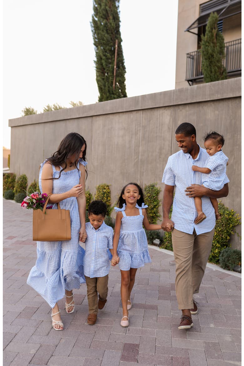 Matching Family Moments Gingham Sundress, Alternate, color, BLUE SERENITY- WHITE GINGHAM