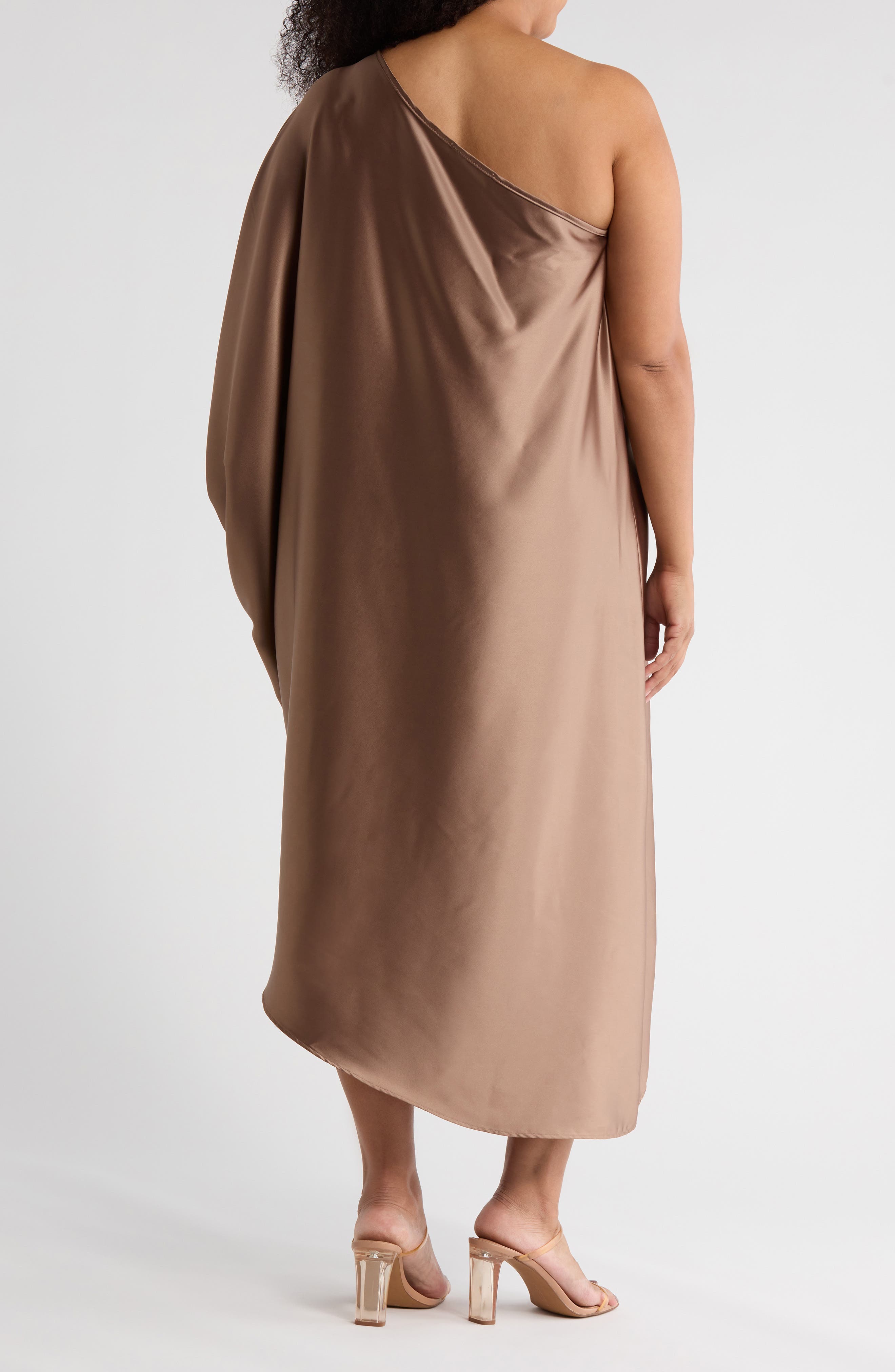 One-Shoulder Satin Dress - image 4