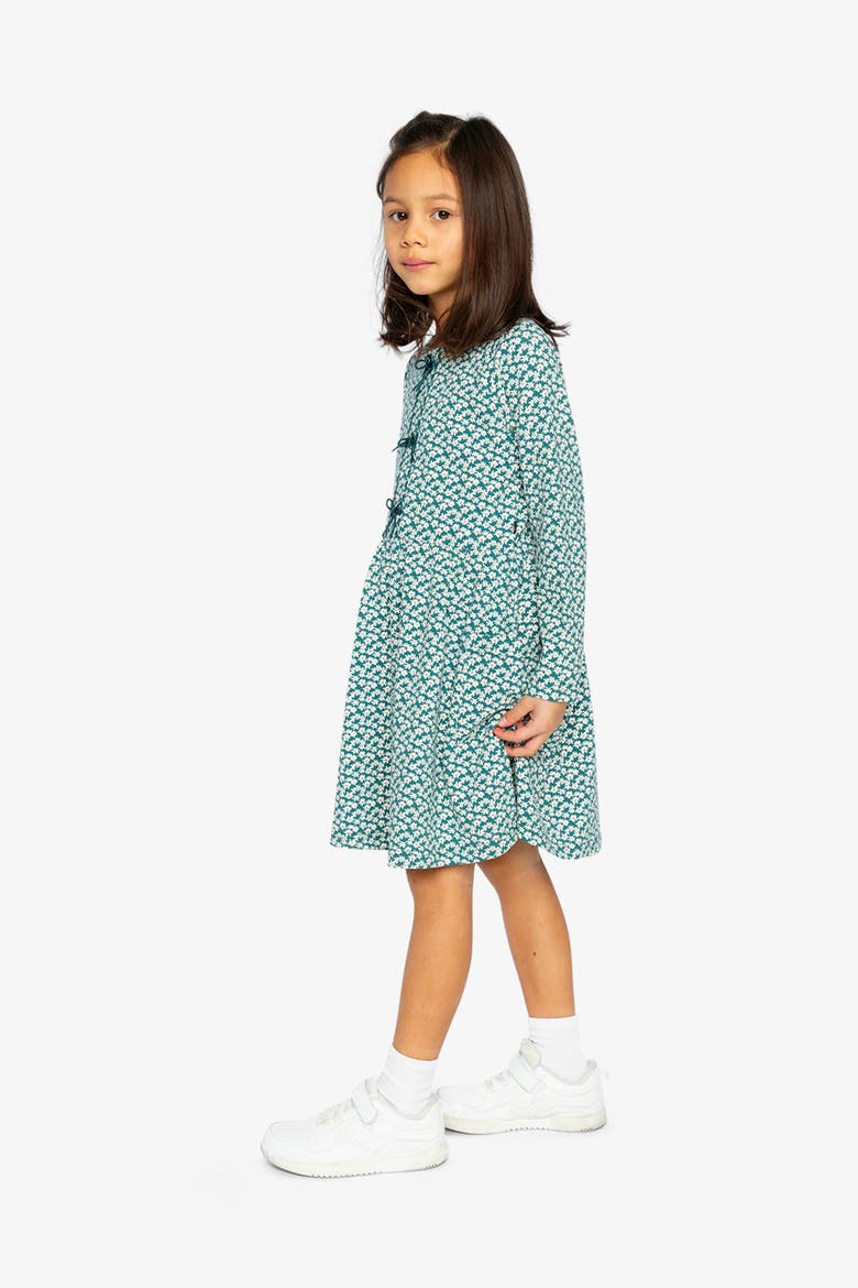 Organic Cotton Strawberry Soft Pocket Dress, Alternate, color, Green Floral Print