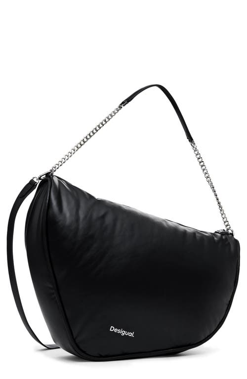 Desigual Heart Fabric Bag In Black