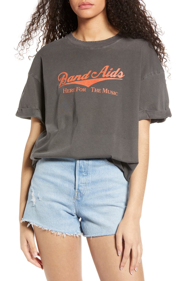 Band Aids Graphic Tee, Main, color, BLACK