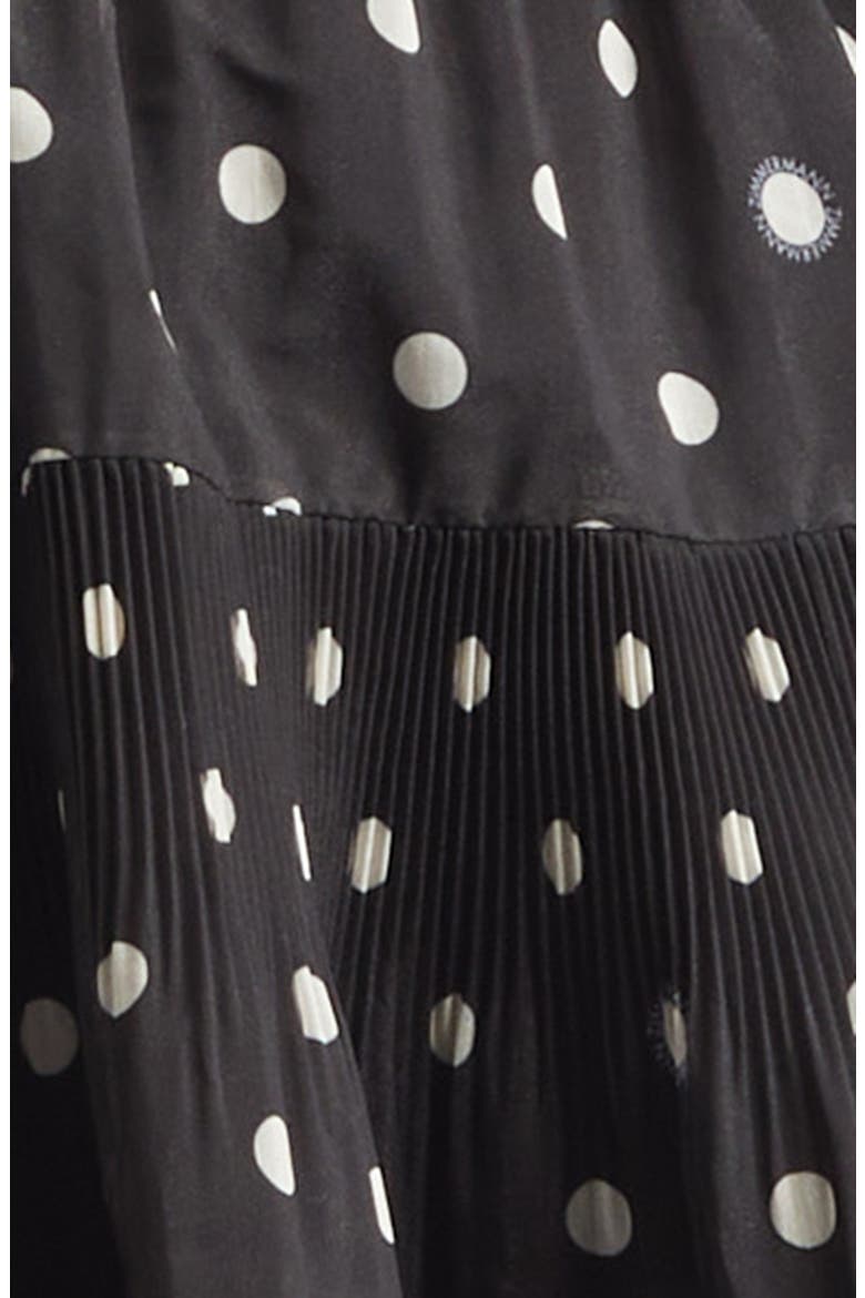 Kindred Spirit Pleated Draped Minidress, Alternate, color, BLACK DOT