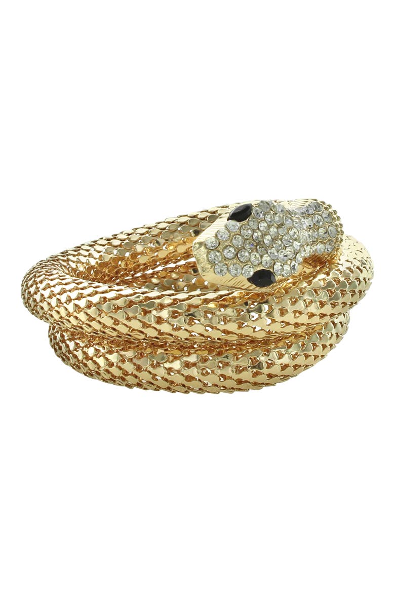 Snake Eyes Coil Bracelet, Alternate, color, GOLD / BLACK / CLEAR