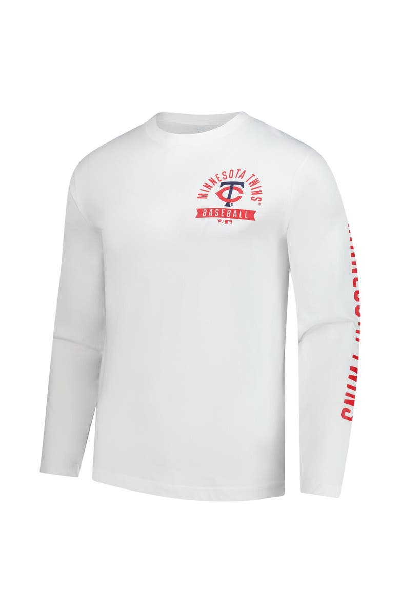 FANATICS Men's Fanatics White Minnesota Twins Press Box Long Sleeve T-Shirt, Alternate, color, White
