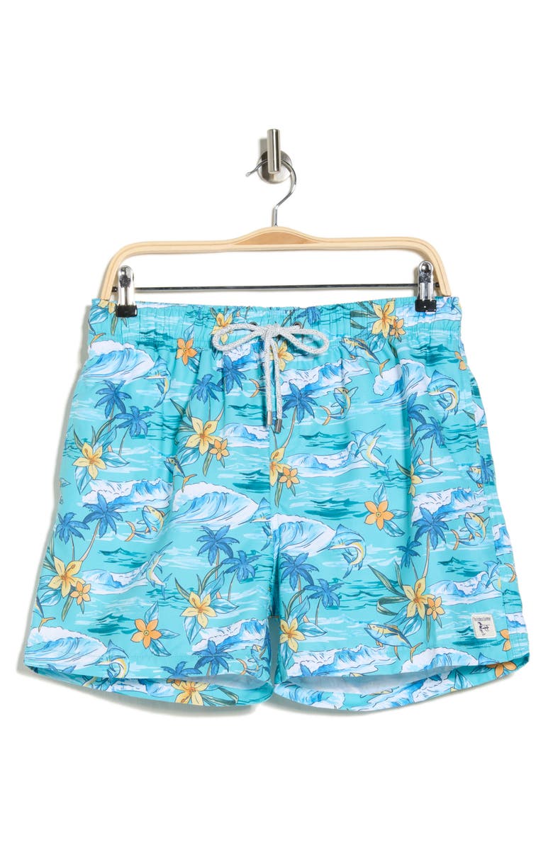 Vintage Summer Water Repellent Stretch Volley Swim Trunks, Alternate, color, 