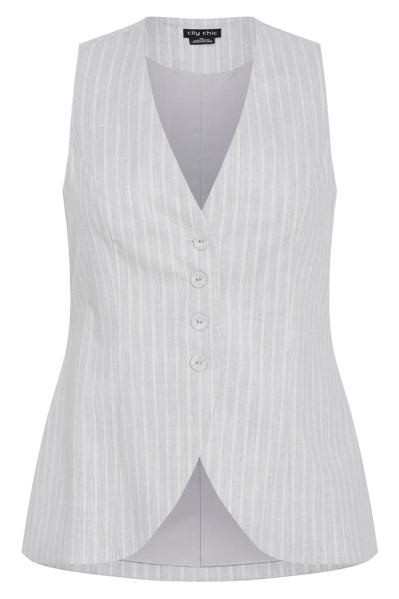 Jaz Stripe Cutaway Vest, Alternate, color, SILVER STRIPE