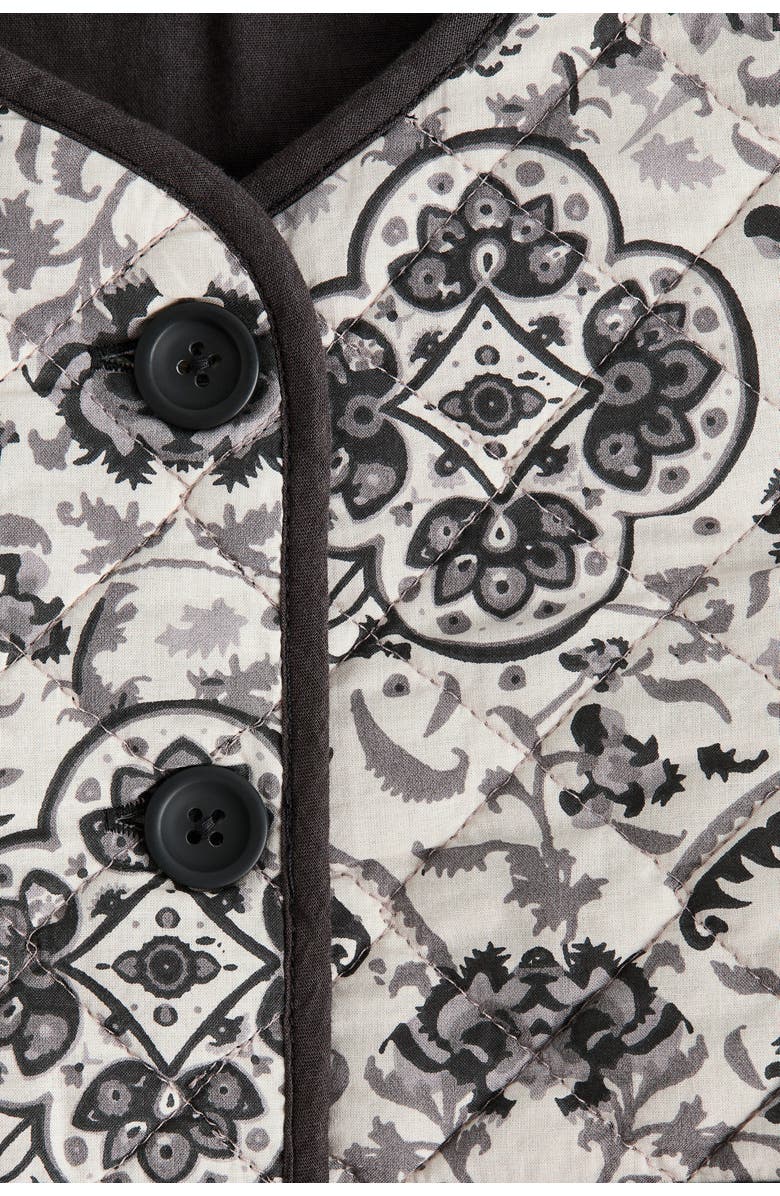 H&M Quilted Cotton Jacket, Alternate, color, Dark Gray/Patterned