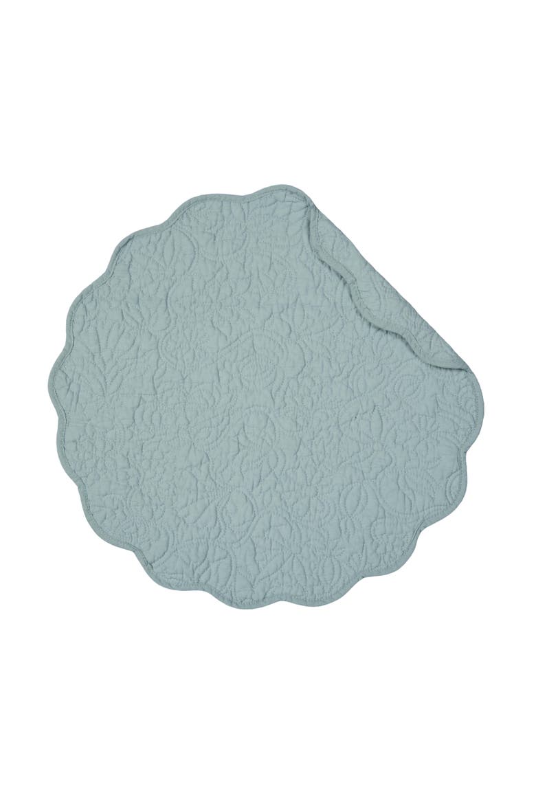 Christiana Breeze Reversible Machine Washable Round Quilt Placemats Set of 6, Alternate, color, Blue