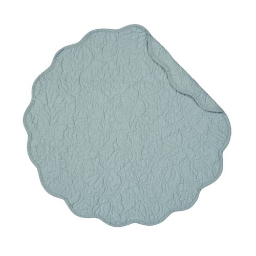 C & F Home C&f Home Christiana Breeze Reversible Machine Washable Round Quilt Placemats Set Of 6 In Blue