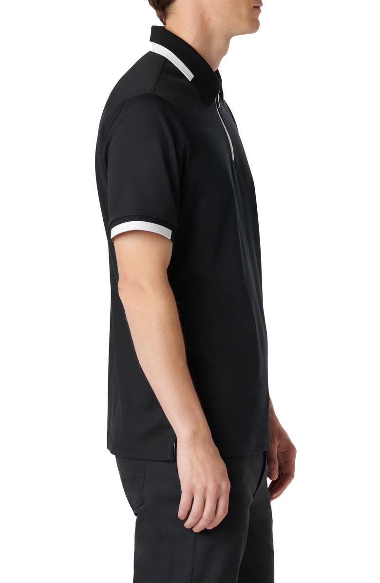 Bugatchi Tipped Quarter Zip Polo, Alternate, color,