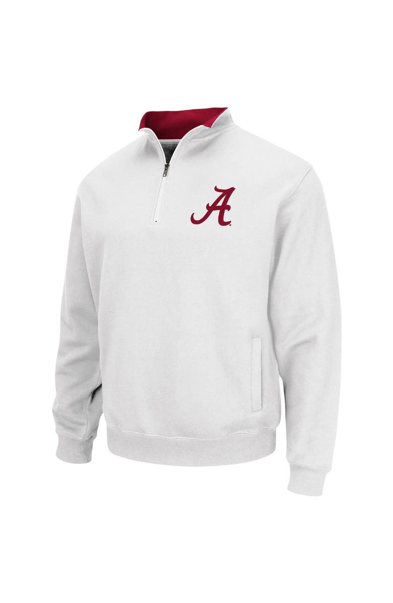 COLOSSEUM Men's Colosseum White Alabama Crimson Tide Tortugas Logo Quarter-Zip Pullover Jacket, Alternate, color, White