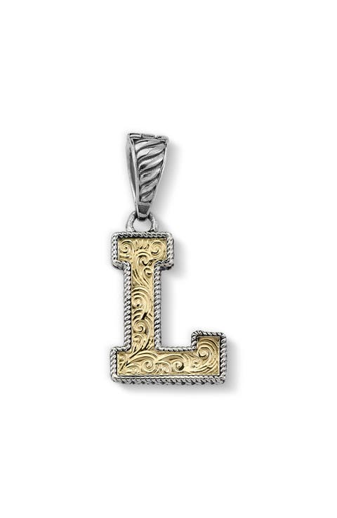 Two-Tone Initial Pendant