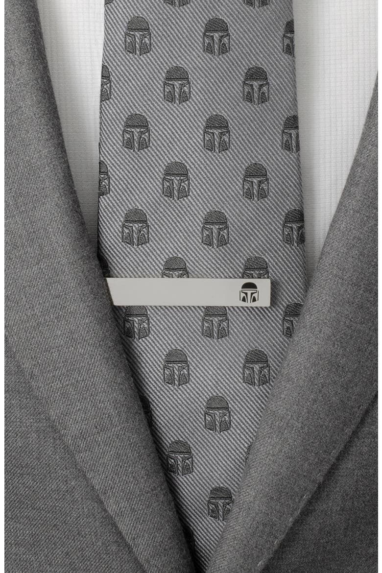 Mandalorian Tie Bar, Alternate, color, SILVER