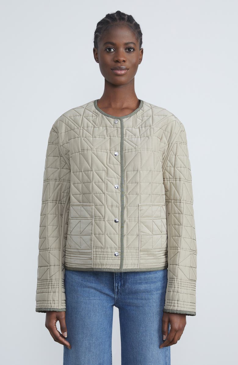 Lafayette 148 New York Nash Reversible Quilted Cotton Blend Jacket, Alternate, color, 