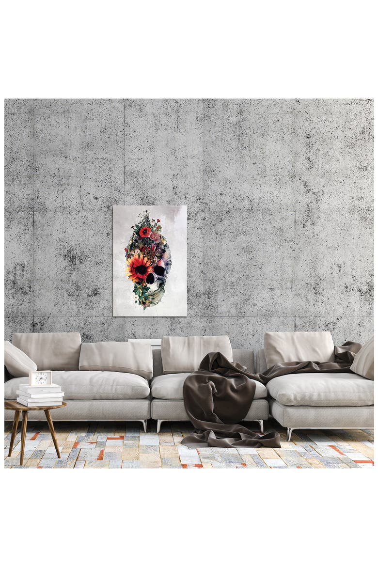 Two Face Skull Canvas Art by Riza Peker, 18"x26", Alternate, color, GREEN