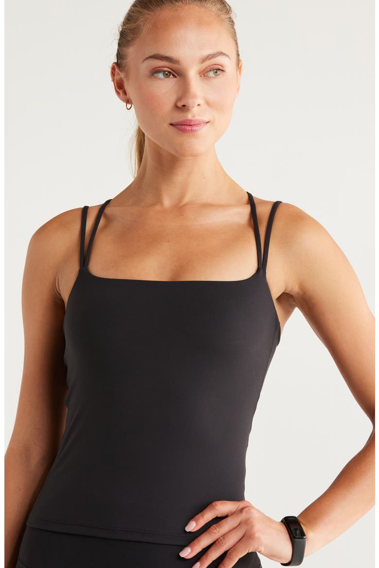 So Soft Strappy Camisole, Alternate, color, BLACK