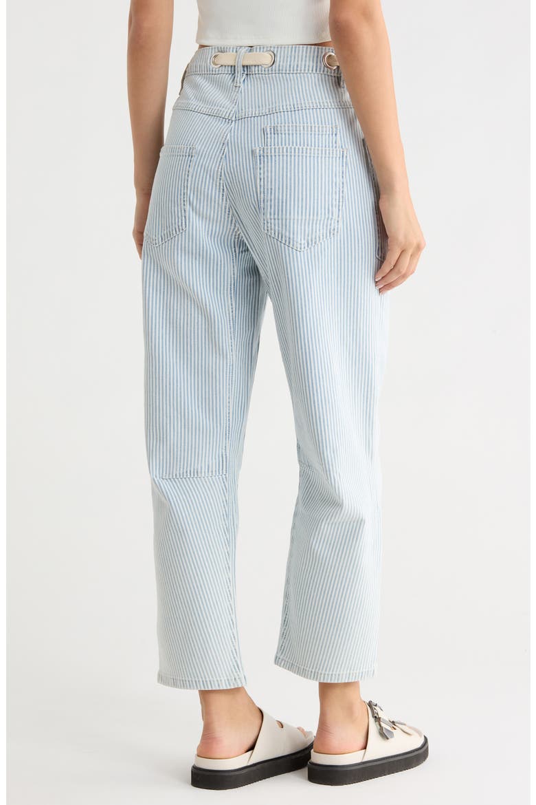 Pinstripe Barrel Jeans, Alternate, color, LIGHT WASH