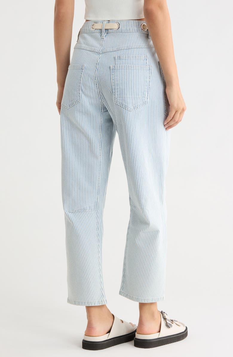 Vigoss Pinstripe Barrel Jeans, Alternate, color, Light Wash