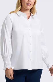 Foxcroft Avril Matte Sateen Button-Up Shirt