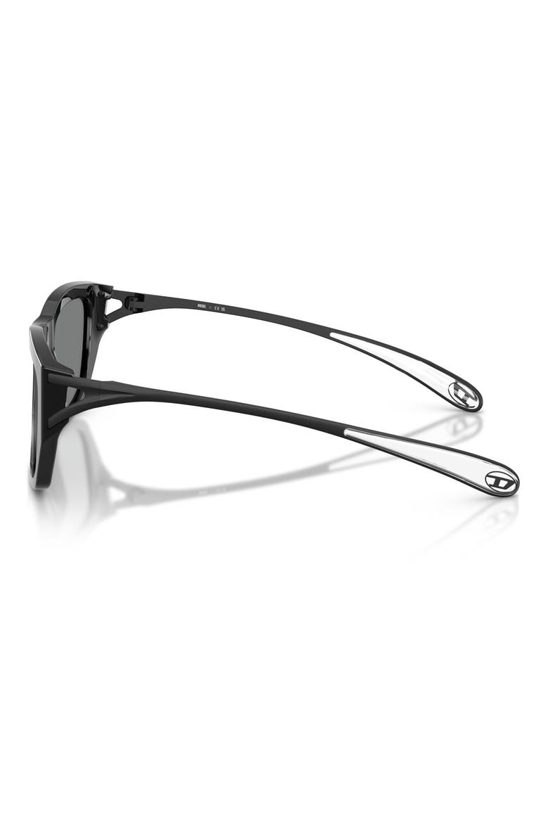 DL2006F 54mm Square Sunglasses, Alternate, color, BLACK / DARK GREY