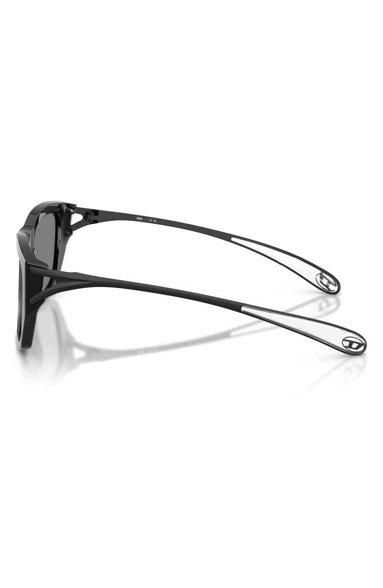DIESEL<sup>®</sup> DL2006F 54mm Square Sunglasses, Alternate, color, Black / Dark Grey