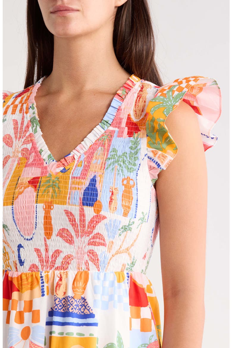 Vesper Sunfire Maxi Dress, Alternate, color, ORANGE-PINK-WHITE