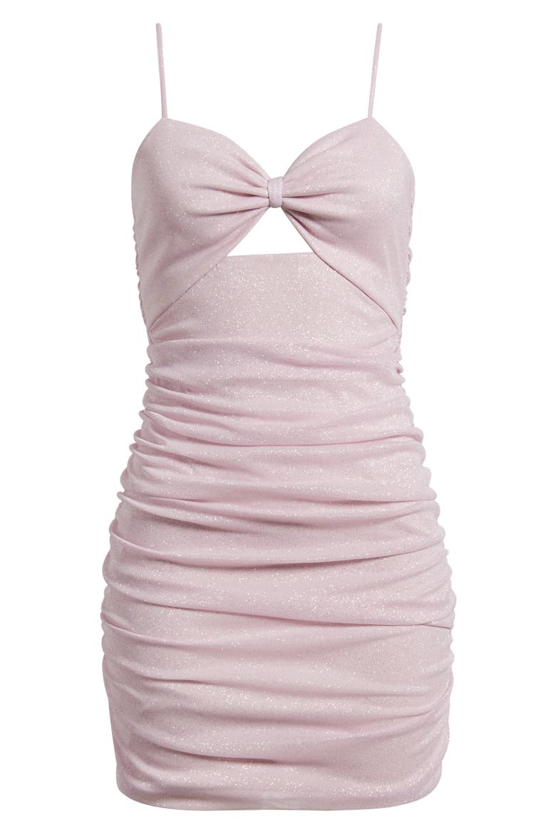 Glitter Bow Cutout Minidress, Alternate, color, BLUSH