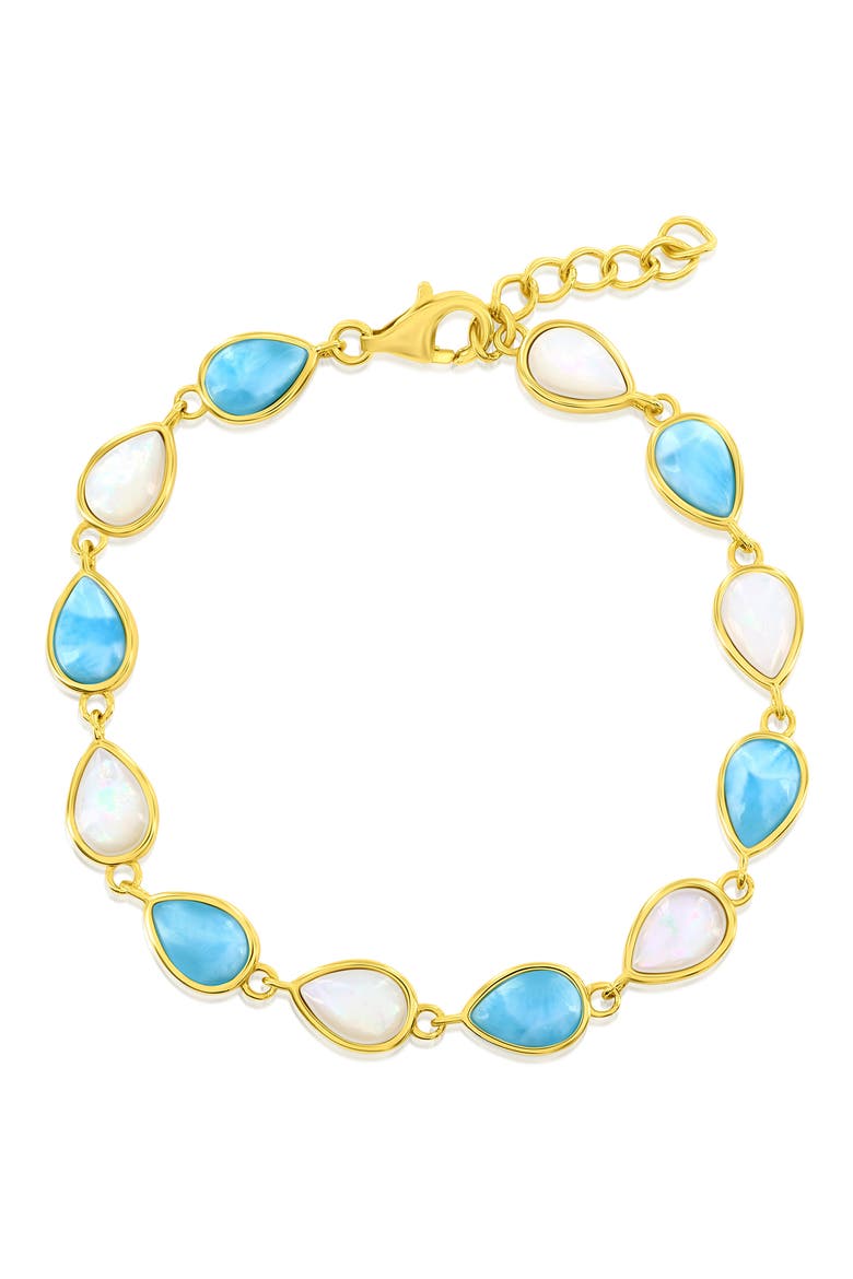 Mother-of-Pearl & Larimar Bracelet, Main, color, GOLD/BLUE