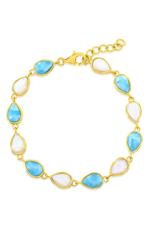 Mother-of-Pearl & Larimar Bracelet