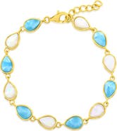 SIMONA Mother-of-Pearl & Larimar Bracelet