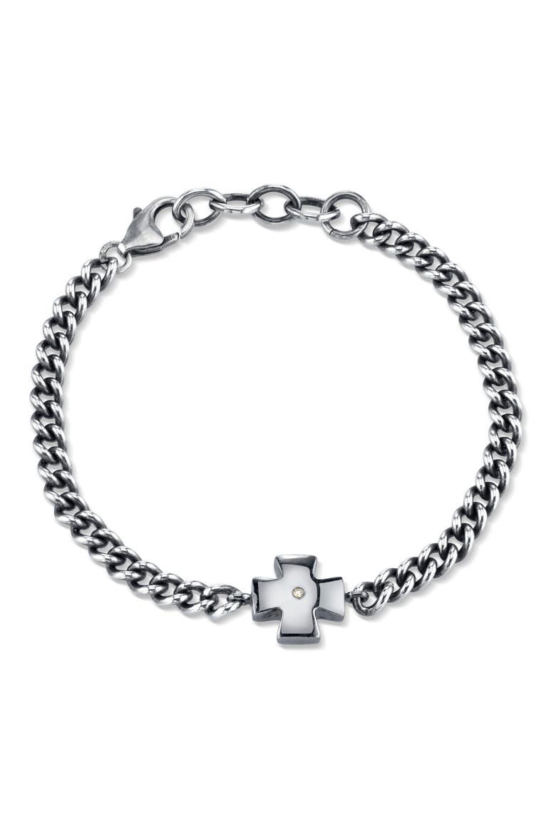 Diamond Chain Bracelet, Main, color, STERLING SILVER