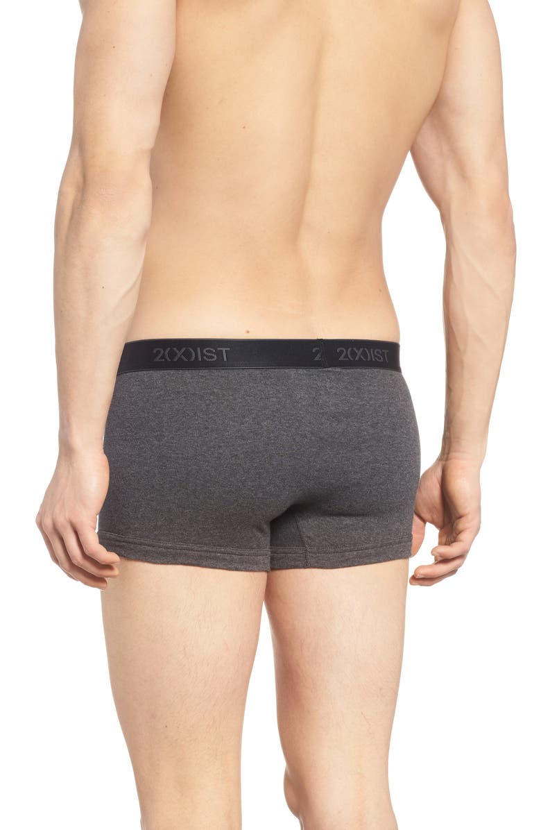 2(x)ist 3-Pack Cotton No Show Trunks, Alternate, color, Black/ Heather Grey/ Charcoal