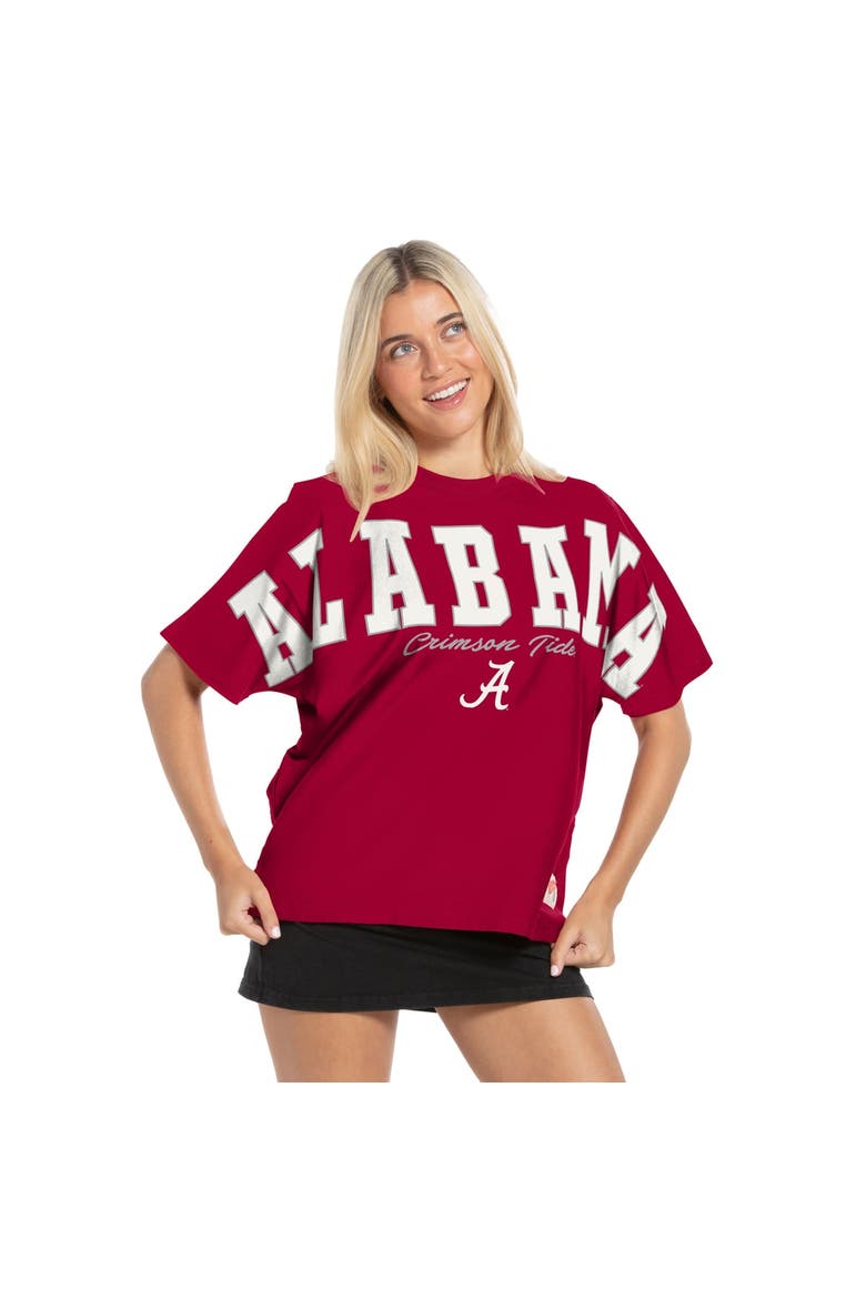 Women's Pressbox  Crimson Alabama Crimson Tide Flannigan Oversized T-Shirt, Main, color, Crimson