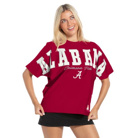 Women's Pressbox Crimson Alabama Crimson Tide Flannigan Oversized T-Shirt