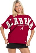 PRESSBOX Women's Pressbox  Crimson Alabama Crimson Tide Flannigan Oversized T-Shirt