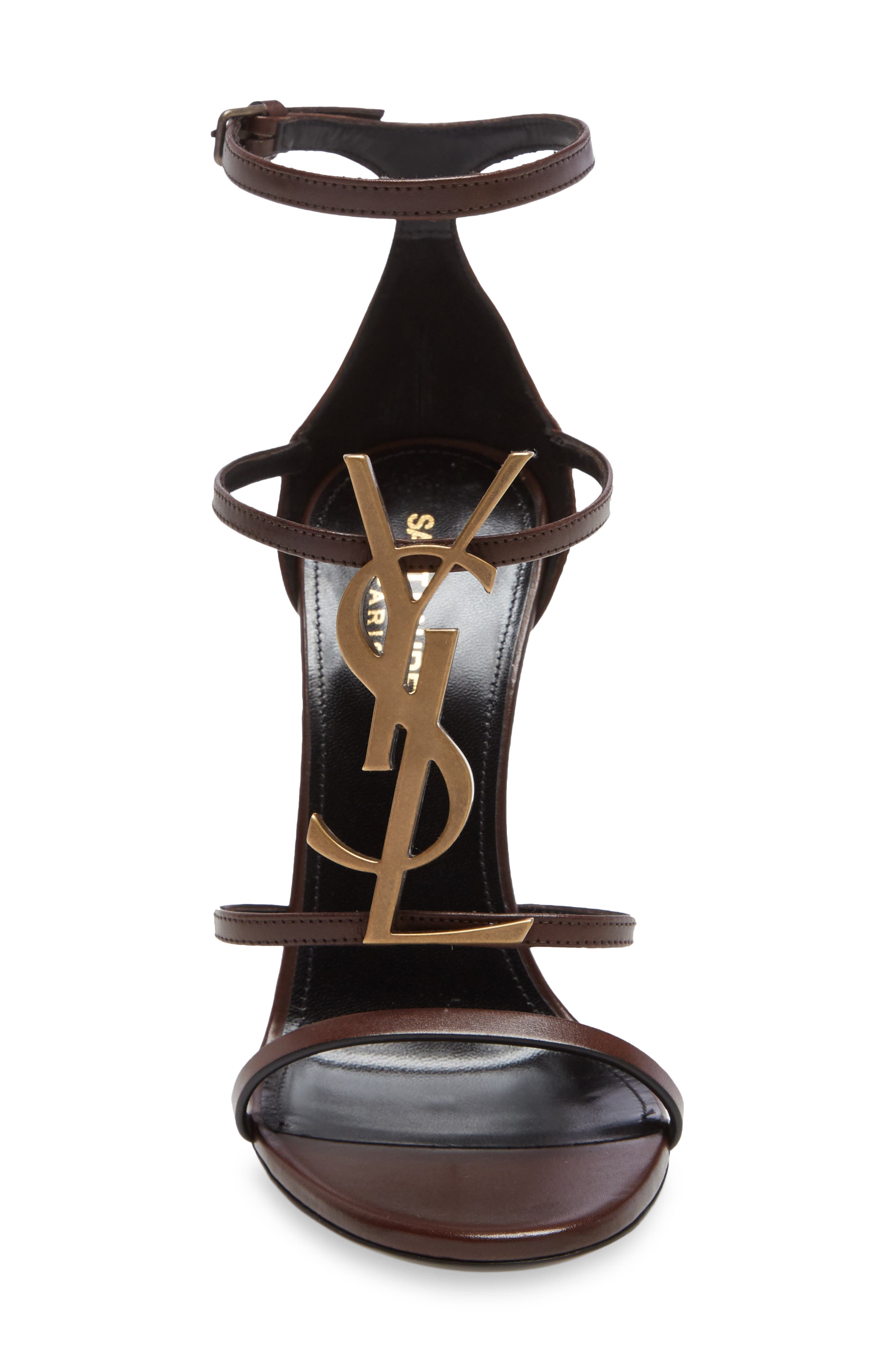 Saint Laurent Cassandra YSL Strappy Sandal, Alternate, color, 