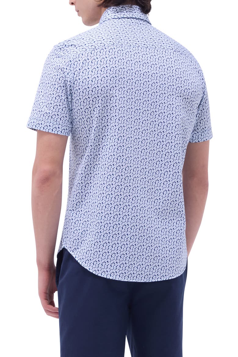 Miles OoohCotton® Floral Short Sleeve Button-Up Shirt, Alternate, color, INDIGO