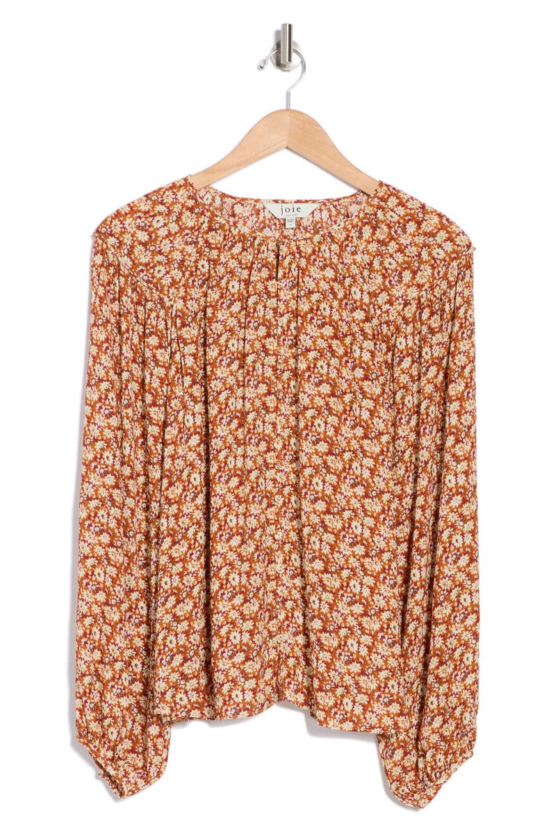 Joie Jenny Floral Woven Top, Alternate, color, Umber Multi