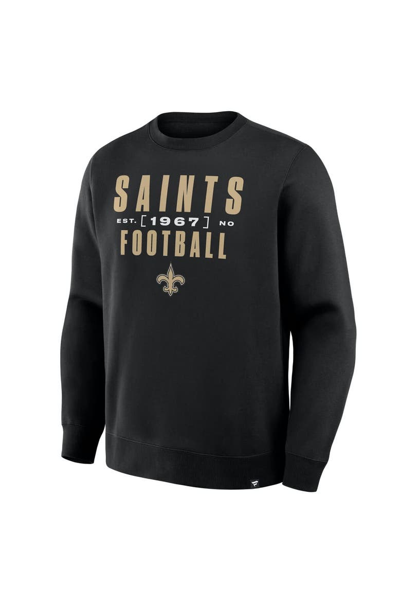 Men's Fanatics Black New Orleans Saints Powerful Throw Legacy Pullover Sweatshirt, Alternate, color, Black