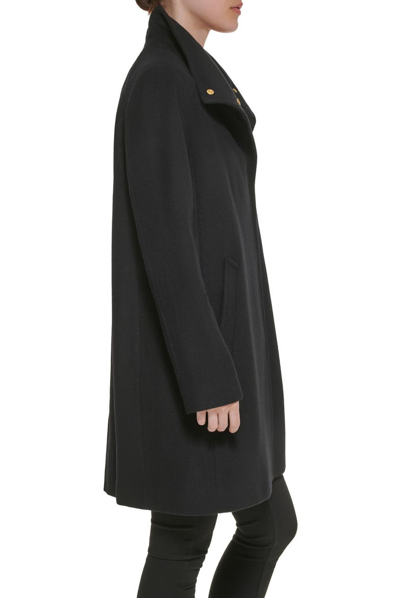 Stand Collar Coat, Alternate, color, BLACK